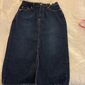 Gap Icon Midi Skirt Dark Blue